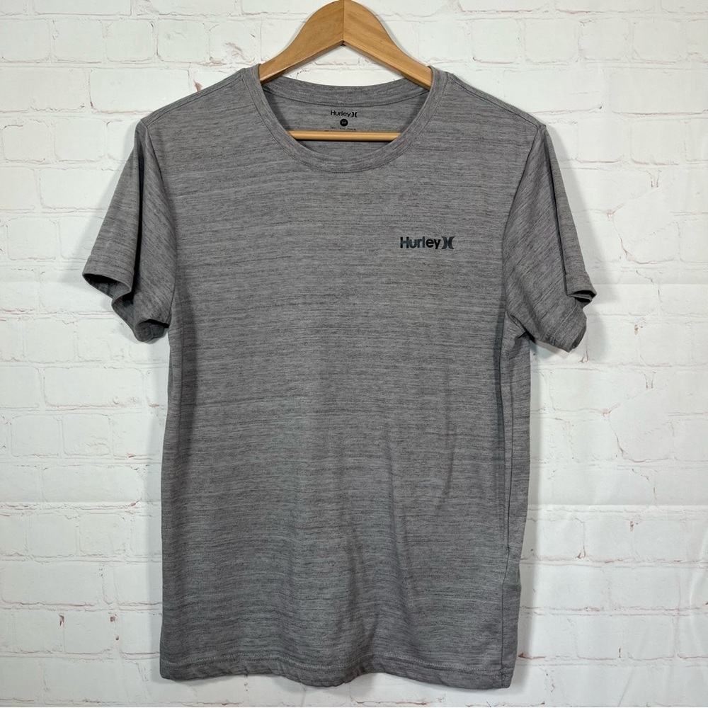 Hurley T-Shirt Mens Size Small Gray Short Sleeve Logo Tee Fit Crew Neck